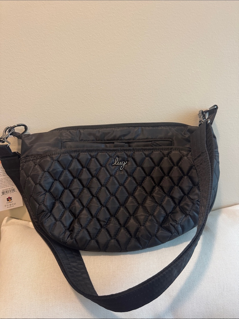 LUG Bolero Black Quilted Shoulder Crossbody Bag